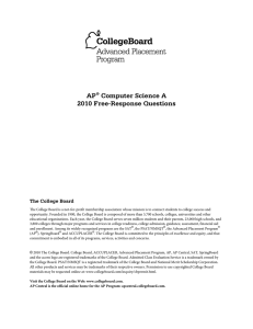 AP® Computer Science A 2010 Free-Response