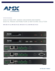 Instruction Manual - SVSI N1000 Minimal