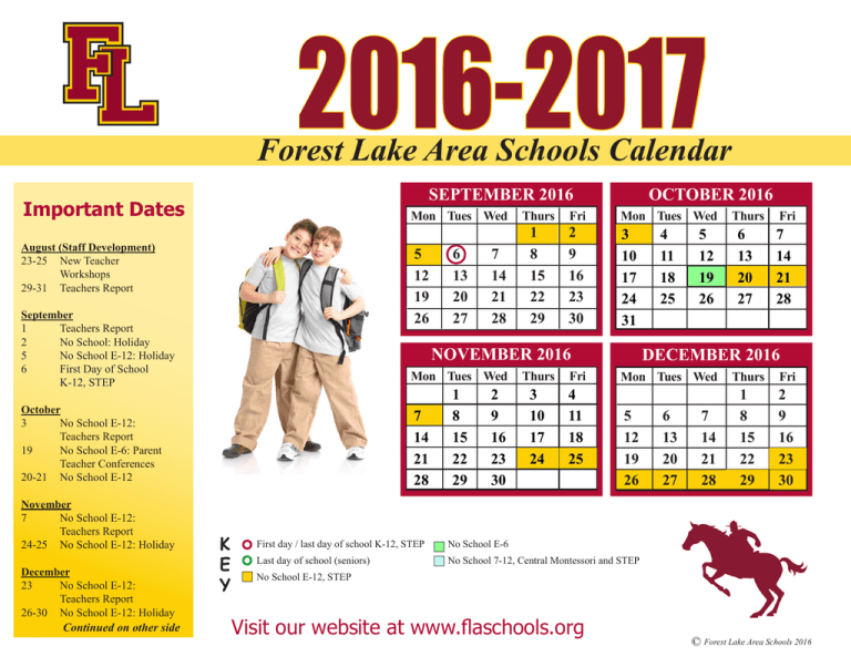 Forest Lake Area Schools Calendar