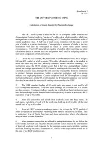 Attachment I Calculation of Credit Transfer for Student Exchange