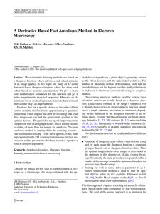 A Derivative-Based Fast Autofocus Method in Electron Microscopy