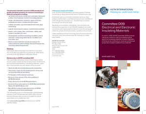 Committee D09 Electrical and Electronic Insulating Materials