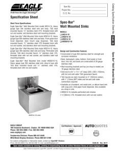 Spec-Bar® Wall Mounted Sinks Specification Sheet