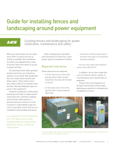 Guide for installing fences, landscaping around power equipment