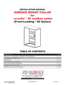 SURFACE MOUNT COLLAR for versatile™ 4C mailbox suites (Front