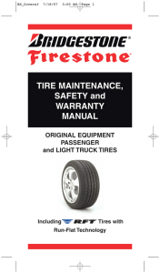 TIRE MAINTENANCE, SAFETY and WARRANTY