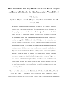 Step Interactions from Step-Step Correlations: Recent Progress and