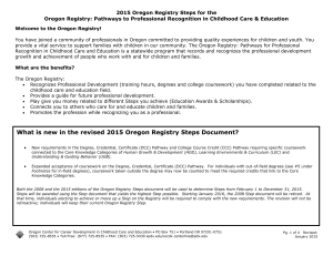 What is new in the revised 2015 Oregon Registry Steps Document?