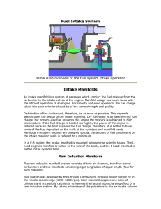 Fuel Intake System Intake Manifolds