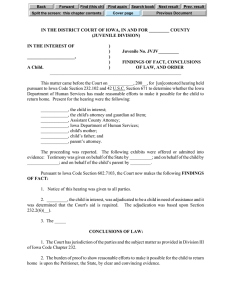 in the district court of iowa, in and for ______ county