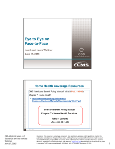 Eye to Eye on Face-to-Face - Pennsylvania Homecare Association