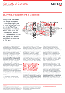 Bullying, Harassment and violence fact sheet