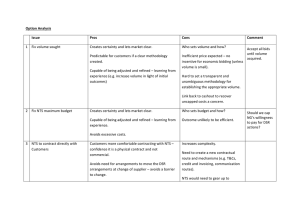 Option Analysis Issue Pros Cons Comment 1 Fix volume sought