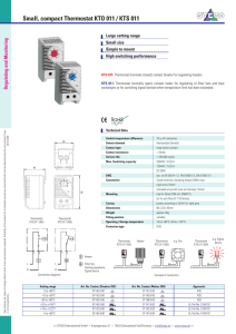 Small, compact Thermostat KTO 011 / KTS 011