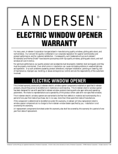 electric window opener warranty