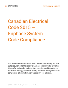 Canadian Electrical Code 2015 — Enphase System Code Compliance