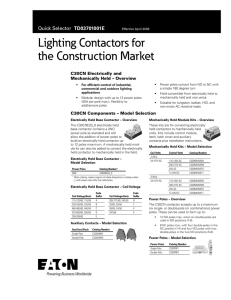 Lighting Contactors for the Construction Market