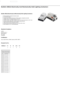 Bulletin 500LG Electrically and Mechanically Held Lighting Contactors