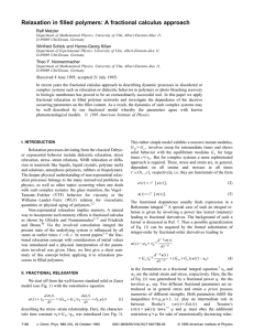 Relaxation in filled polymers: A fractional calculus approach