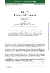 (A, f ): Choice with Frames