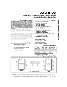MAX4066/MAX4066A Low-Cost, Low-Voltage, Quad, SPST, CMOS