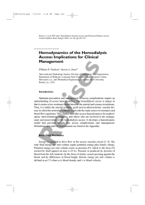 Vascular Access Hemodynamics