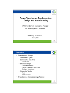 HV Power Transformer Design and Mfg Oct 8-9