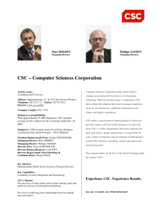 CSC – Computer Sciences Corporation