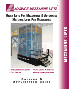 Advance Lift Catalog and Application Guide