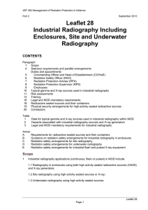 Leaflet 28 Industrial Radiography Including Enclosures, Site