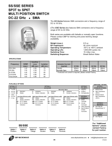 SS/SSE SERIES SP3T to SP6T MULTI POSITION SWITCH DC