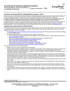 Lighting Incentives - Energy Trust of Oregon