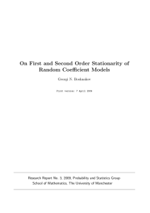 On First and Second Order Stationarity of Random Coefficient Models