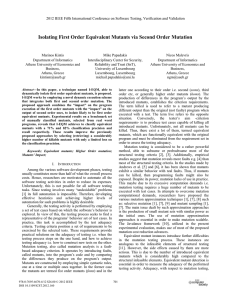 Isolating First Order Equivalent Mutants via Second Order Mutation