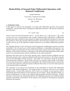 Reducibility of Second Order Differential Operators with Rational