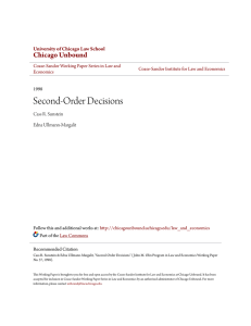 Second-Order Decisions - Chicago Unbound