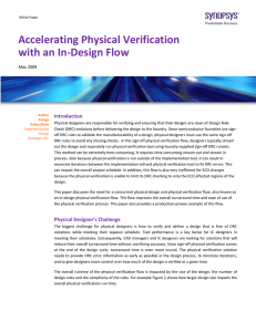 Accelerating Physical Verification with an In-Design Flow