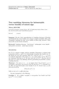 2 vanishing theorems for vector bundles of mixed sign curvatures