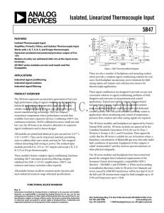 5B47 Isolated, Linearized Thermocouple Input Data Sheet (REV. 0)