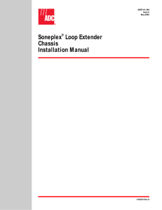 Soneplex Loop Extender Chassis Installation Manual