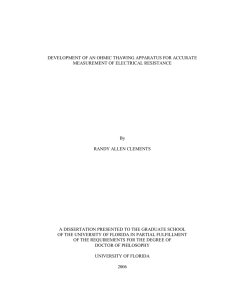 DEVELOPMENT OF AN OHMIC THAWING APPARATUS FOR