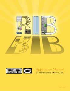 Application Manual - Functional Devices, Inc.