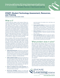 START: Student Technology Assessment, Resources, and Training