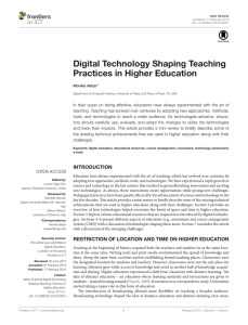 Digital Technology Shaping Teaching Practices in Higher Education