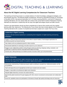 About the NC Digital Learning Competencies for Classroom Teachers