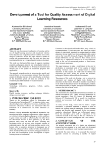 Development of a Tool for Quality Assessment of Digital Learning