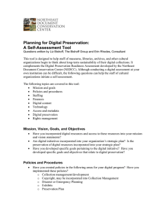 Planning for Digital Preservation: A Self