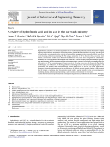 A review of hydrofluoric acid and its use in the car wash industry