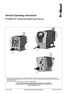ProMinent® Solenoid Metering Pumps General Operating Instructions