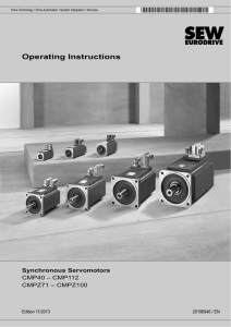 Operating Instructions – CMP Synchronous Servomotors